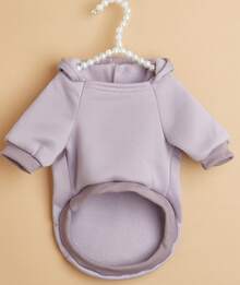Ein Polyester-Lila Aufwärmhoodie aus der beliebten Dopamin-Farbserie, geeignet für den Innen- und Außenbereich für Katzen und Hunde - Mauve - Übersicht 3
