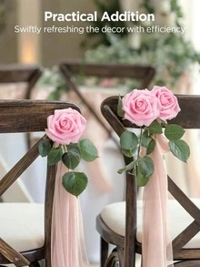 1pc Ivory Foam Artificial Rose With Stem Silk Flower For DIY Wedding Bouquet Bridal Shower Centerpiece Party Table Decor Valentine Mother Day Gift - Dark Pink - View 4