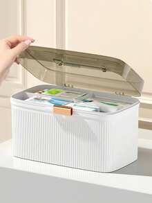 Multi-Layer Family/Dorm Medicine Storage Box, First Aid Medicine Organizer Box, Compact High Capacity Medicine Storage Box With Dividers, Full Set Of Medical Supplies Multi-Functional First Aid Kit - White - View 6