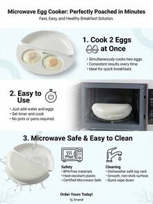 This Microwave Egg Cooker Is Easy To Clean, Reusable, And Non-Ttick, Making It Perfect For Breakfast And Baking. It's An Ideal Kitchen Appliance For Homes And Restaurants. - White - View 2