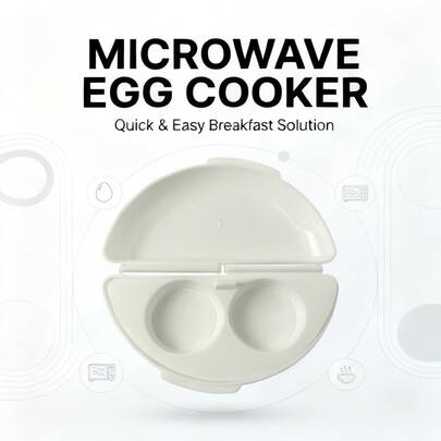 这款微波炉煮蛋器易于清洁、可重复使用且不粘锅，是早餐和烘焙的理想之选。它是家庭和餐厅的理想厨房电器。