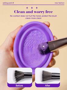 This 42-Piece Set Features Makeup Brushes Made With Ultra-Soft, High-Quality Synthetic Bristles, Perfect For Everyday Face Makeup. It Comes With A Storage Bag For Convenient Use On Business Trips, Travel, And Touch-Ups. - Purple - View 3