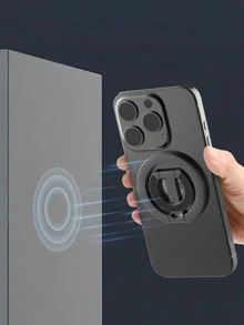 360°旋转手机支架 便携式折叠手机支架 手机配件支撑架手柄 升级版 双面磁吸手机指环支架 铝合金可调节 - 黑色 - 查看 3