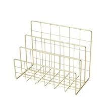 1 pieza Estantería metálica minimalista moderna con 3 cestas de almacenamiento, organizador de revistas y periódicos de estilo nórdico rectangular para decoración de oficina en el hogar - Multicolor - Ver 18