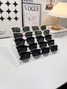 1个3-6层多功能眼镜展示架，时尚眼镜收纳盒，透明眼镜架，时尚眼镜展示台，眼镜展示架，时尚眼镜收纳盒，粉色眼镜框，透明防蓝光眼镜展示架，男士时尚眼镜展示道具 - 無色 - 查看 3