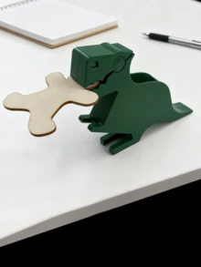Madebyblanc 1 Peça Suporte de Recado em Formato de Dinossauro Fofo, Caixa de Recado de Mesa, Dinossauro Verde Vertical, Suporte de Caneta, Ornamento Criativo, Caixa de Cartão de Visita de Alto Valor, Ideal para Mesa de Escritório, Recepção de Empresa, Perfeito para Presente - Multicolorido - Visão 2