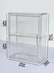 Caja acrílica transparente moderna a prueba de polvo | Soporte de exhibición de almacenamiento con ventana de visualización | Para exhibir figuras - Multicolor - Ver 6
