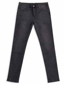 Manfinity Homme Jeans Slim Fit Washed Elastics Men's Dark Grey - Dark Grey - View 4