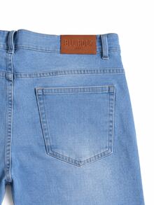 Jeans de Hombre Rectos Lavado Ligero Pantalones de Mezclilla Slim Fit Elásticos Estilo Casual Moderno Transpirables para Uso Diario Versátiles - Azul - Ver 7