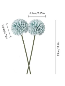 1/2/5/12个装人造菊花球，刺绣球，婚礼装饰，家居花瓶装饰，餐厅，客厅，卧室，新娘捧花，腕花，胸花，生日派对装饰，情人节礼物，秋季装饰 - 霧霾藍 - 查看 3
