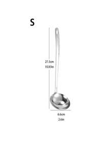 1 Muỗng múc canh bằng thép không gỉ cán dài có lưới lọc, hoàn hảo để múc canh, nước sốt, lẩu, dùng trong nhà hàng, nhà bếp, làm quà Giáng sinh, đồ dùng học tập. - Bạc - Xem 9