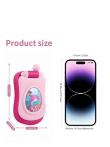 1PC Plastic Cartoon Music Flip Phone Toy Early Learning Educational Gift For Toddler Preschool Learning Numbers Alphabet Sound Light Fun Interactive Play Birthday Christmas Party - Multicolor - View 14