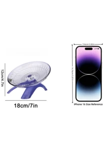 1pc Ultra-Silent Hamster Exercise Wheel - 7 Inch Flying Saucer Running Wheel For Dwarf Hamsters, Gerbils & Mice Noiseless Plastic Spinner With Anti-Slip Surface Easy-Clean Cage Accessories For Night Activity Escape-Proof Open Design Pet Running Disk - Multicolor - View 11