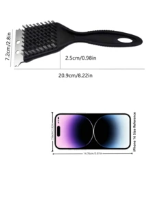 Zazumi 1pc Heavy Duty Stainless Steel Grill Brush With Scraper | Extra-Strong Brass Bristles For BBQ Grill Grates, Oven Racks & Clean Cookware Heat-Resistant Handle For Cleaning Rustproof Barbecue, Smoker & Kitchen Deep Clean Tool - Essential Outdoor Cooking Accessory - Black - View 8