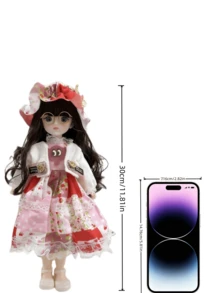 1PC 30CM Ball Jointed Doll BJD Princess SD Doll Realistic Skin Synthetic Wigs Luxury Dress Up Collectible Art Doll Birthday Gift For Collection Display Party Christmas - Multicolor - View 6