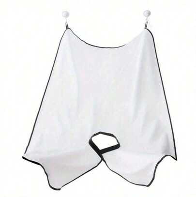 1pc Adult Shaving Apron With Suction Cups For Trimming And Cleaning Beards, Easy To Clean, Stick-On Mirror, Including Shaving Cloth, Transparent Suction Haircut Cape For Men, Men's Beard Catcher, Men's Haircut Cape, Men's Shaving Kit And Birthday Gift (With 2 Suction Cups),Bag,Organizer,Storage