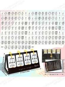 75张桌面音乐启蒙卡，节奏与音符训练练习卡，初学者音乐学习认知闪卡，可视化音乐教学工具 - 彩色 - 查看 3