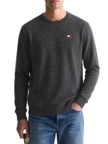 Badge Terry Men's Crew Neck Sweatshirt Black - Black Htr - Visa 3