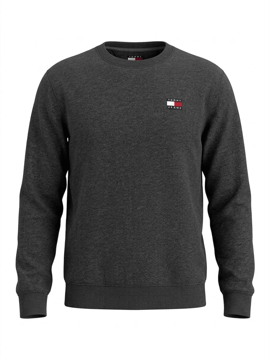 Badge Terry Men's Crew Neck Sweatshirt Black - Black Htr - Visa 1
