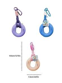 Joivida 1 chiếc/3 chiếc Vòng tập luyện sức mạnh cầm nắm màu tím/xanh dương/hồng, vòng tập thể dục, móc khóa giảm căng thẳng, phụ kiện trang trí túi xách, mặt dây chuyền ba lô, thích hợp để treo túi, quà tặng bạn bè gia đình - Nhiều màu - Xem 5