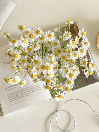 Hoa cúc trắng nhỏ nhân tạo, 2 bó/12 bông cúc giả 30cm, hoa dại mùa xuân dùng để trang trí tiệc, phòng, nhà bếp, cô dâu, cây cảnh, góc cà phê, trang trí đám cưới, tùy chỉnh, trang trí văn phòng, trang trí phòng khách, trang trí, ngày Valentine, quà tặng sinh nhật, tốt nghiệp, trang trí mùa thu.