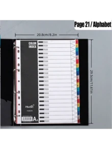 21Sheets A4 Multicolor Numbered Index Dividers, A-YZ Alphabet Dividers, Mixed Color Document Organizers For School Office File Classification & Archive Storage - Multicolor - View 7