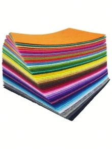 20/40PCS Random Color DIY Felt Fabric Sheets Handmade Craft Material Non Woven Square Soft Felt Cloth For Halloween Easter Decoration Sewing Patchwork Supplies - Multicolor - View 2