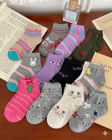 SL.MAX 12 pares de calcetines random diseños aleatorios con diferentes modelos de temporada - Multicolor - Ver 9