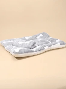 Cama para mascotas de material de poliéster, diseño lindo, transpirable, lavable, acolchada. Adecuada para gatos y perros pequeños y medianos para uso durante todo el año (adecuada para perros tan felices como osos de peluche, no adecuada para perros grandes) - Gris - Ver 5