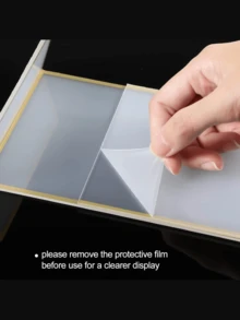 1/3/6pcs,Gold Borders Acrylic Sign Holder Picture Frame Display Stand Clear Paper Holder Table Menu Stands For Wedding Office Restaurant;Slanted Acrylic Advertising Stand, L Stand, Transparent Valentine's Day, Valentines Wedding, Birthday,Decorations, Suplies - Gold - View 4
