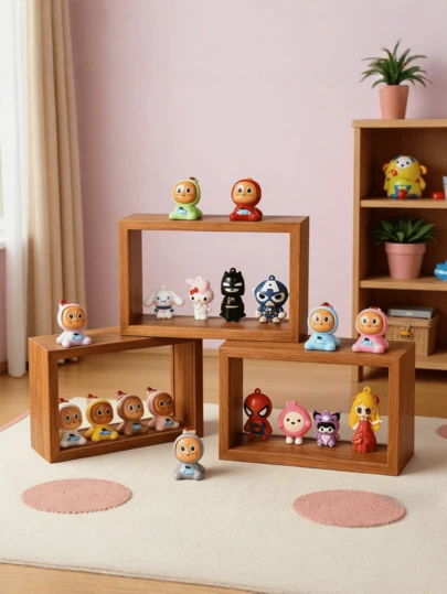 Un marco de fotos cuadrado de 13*18 cm, con decoración de grano de madera oscura, estilo minimalista, adecuado para exhibir pequeños adornos, especímenes de plantas, fotos y decoraciones de caligrafía
