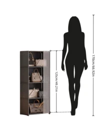 1pc Freestanding Bookshelf, Multi-Tier Home Storage Organizer Rack, Narrow Shelf For Living Room, Halloween & Christmas Gift - Multicolor - View 3