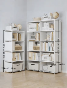 1 estantería/armario cúbico multifuncional pequeño a mediano, de 32,28 pulgadas / 16,14 pulgadas de ancho, estantería de almacenamiento independiente con estantería, perfecto para muebles de dormitorio o sala de estar, opción ideal para Navidad o Acción de Gracias. - Blanco - Ver 4
