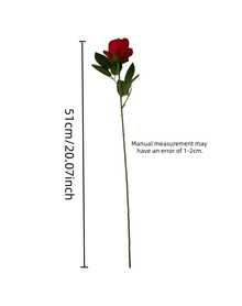 20 piezas de rosas artificiales de color rojo oscuro, rosas de terciopelo realistas, perfectas para ramos de novia, arreglos florales, San Valentín, bodas, fiestas, regalos para el hogar y cumpleaños, decoración de jarrones para interiores y exteriores. Nota: Puede existir un ligero olor, colóquelas junto a una ventana durante 1-2 días para ventilar. - Burdeos - Ver 4