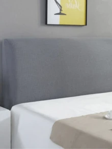1pc Headboard Cover - High Elasticity Anti-Dirt Headboard Cover With Skin-Friendly Softness - Bedroom Headboard Cover Suitable For All Seasons - Decorative Headboard - Grey - View 5