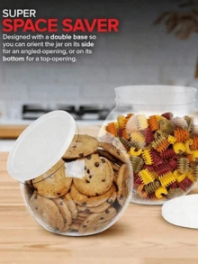 350ml Transparent Plastic Jar With Lid, Featuring A Wide-Mouth Design, Ideal For Kitchen Countertops. It's Suitable For Storing Candies, Soft Candies, Cookies, And Snacks, And Can Also Be Used For Home Decoration, Party, And Holiday Storage. - Multicolor - View 6