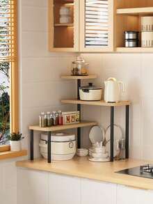 3-Layer Wooden Corner Storage Rack-Space-Saving, Rotatable Kitchen Countertop Organizer | Very Suitable And Kitchen Countertop Organizer, Suitable For Holidays And Gifts, Easy To Assemble, Durable Structure, Simple Style Design, Kitchen Organizer And Storage Rack Ornaments, Seasoning Bottles, Etc., Multifunctional Design, Ample Storage Space, Storage And Storage - Multicolor - View 4
