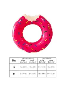 Inflatable Swimming Ring, PVC Inflatable Swimming Ring, Unisex Underarm Float, Donut Design, Suitable For Summer Water Sports, Pool Parties, Beach Parties, Swimming Pools, Beaches, And Summer Vacation Leisure Swimming Rings. - Multiple Styles - View 2