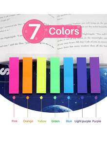 1pc 200 Sheets Gradual Color Arrow Index Tabs For Students' Note Taking, Highlighting & Sticky Notes - Multicolor - View 4