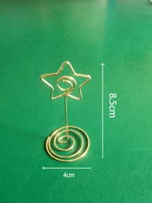 5/10Pcs,Gold Table Number Card Holders, Heart Shape Table Photo Holder Table Picture Stand Place Card Holder For Paper Menu Clips - Gold - View 9