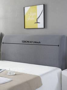 1pc Headboard Cover - High Elasticity Anti-Dirt Headboard Cover With Skin-Friendly Softness - Bedroom Headboard Cover Suitable For All Seasons - Decorative Headboard - Grey - View 6