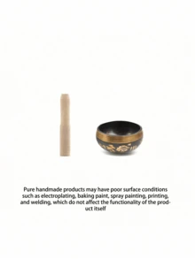 1pc Singing Bowls Set Meditation Sound Bowl Hand Hammered For Yoga, Meditation, Mindfulness, Chakra Balancing - Multicolor - View 8
