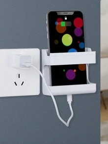 1 Giá đỡ sạc điện thoại gắn tường, hộp đựng điều khiển từ xa, quà tặng Giáng sinh - trắng - Xem 5