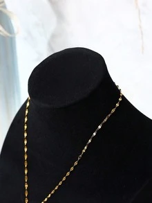 Flannel Necklace Display Stand Portrait Model Jewelry Stand Necklace Neck Mold Counter Display Props Necklace Rack Back To School - Black - View 3
