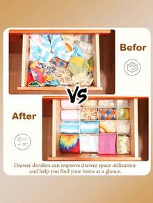 Organisateur de tiroir, compartiment de rangement ajustable en plastique pour sous-vêtements et chaussettes, séparateur de compartiment : 39,8 cm x 7 cm - Blanc - Voir 8