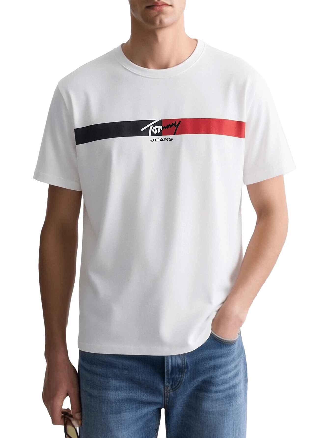 Signature Stripe Men's T-Shirts White - Ecru - View 1