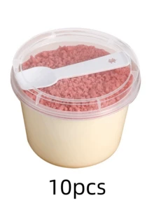 【25个可重复使用杯子】25个防漏可重复使用塑料杯，带盖和勺子 | 非常适合盛装蛋糕、布丁、甜点以及冷热饮品 | 是派对、外卖和外出携带的理想之选。派对必备，设计趣味十足，采用耐用塑料制成。 - 透明 - 查看 8