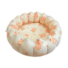 1PC Round Inflatable Swimming Pool, Mermaid Shaped Inflatable Pool, Backyard Round Inflatable Pool, Inflatable Pool, Made Of PVC, Essential For Summer Water Sports And Pool Parties, Beach Swimming Games, Indoor/Outdoor Summer Beach Floating Swimming Pool - Multiple Styles - View 8