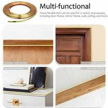 1PC 10m Self-Adhesive Decorative Strip, Flexible Decorative Strip, Suitable For Backsplash Tile Edges, Wall Corners, Self-Adhesive Wall Decor Strips, D-Shape Baseboard Trim, Flexible Material For Walls, Edges, Frames, Doors, Windows, Backsplash And More. - multicolor - View 13