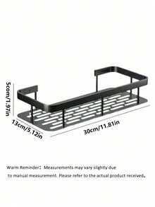 Rust-Proof Polished Metal Bathroom Shelf, Aluminum Storage Rack, Wall-Mounted Drill-Free Shower Caddy, Bathroom Organizer, Kitchen Rack, Can Be Wall-Mounted In Bathroom And Kitchen, For Storing Shampoo, Conditioner, Spices, Toiletries And Cosmetics, Perforated Drainage Design, Ideal Bathroom Accessory, Bathroom Storage And Organization, Perfect Home Decor And Bathroom Storage Decoration - Multicolor - View 11